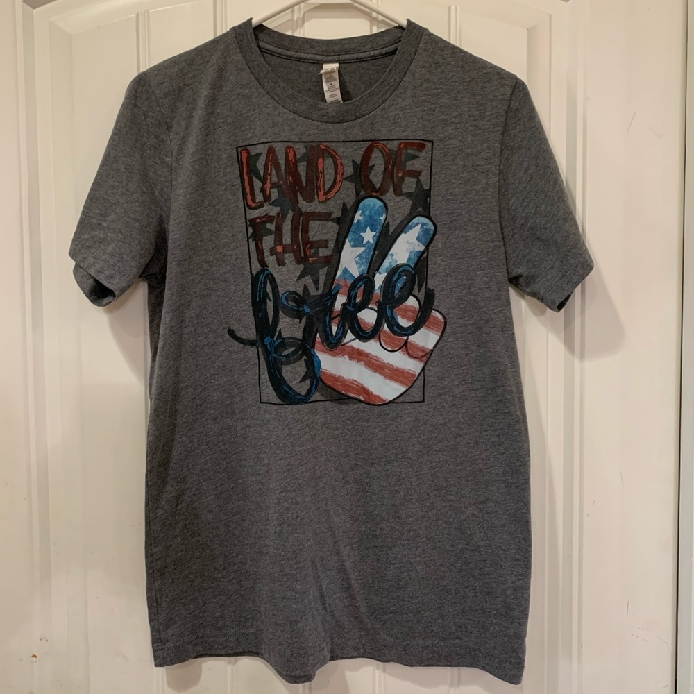 American Flag Peace Bella Canvas T Shirt. Size M